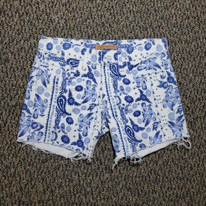 REBECCA MINKOFF Perry Blue Multi Relaxed Fit Denim Shorts Size 25